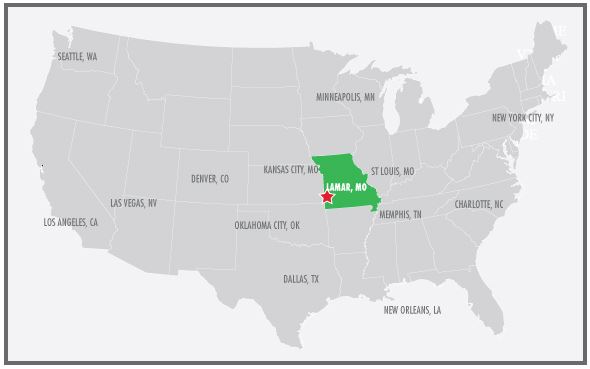 Lamar Missouri Country Map